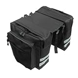 Genérico Bolsa Lateral de Estante Trasero Bicicleta Mochila montaña sillín Equipaje Viaje Rack Almacenamiento con Tira reflectiva Commute Camping Diseño Ajustable Fácil instalación