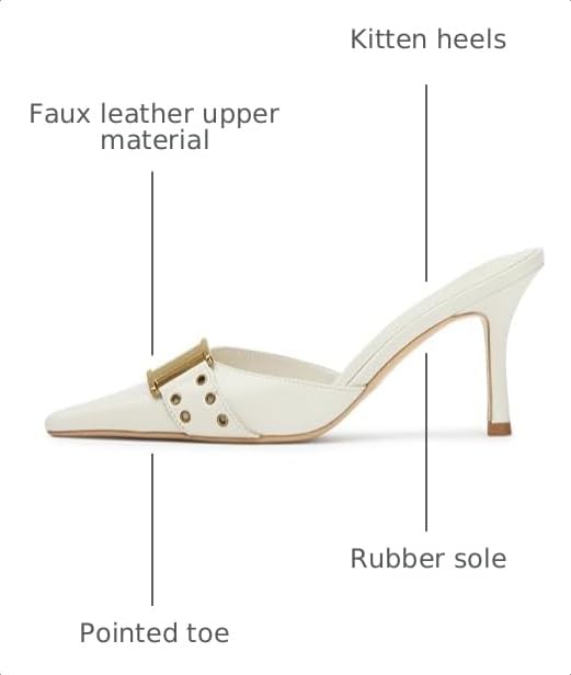 Image of DOEYG Women Pointed Toe Bow Heels Mules Slip on Stiletto Heels Sandals Dress Party Wedding Studded Heels Pumps