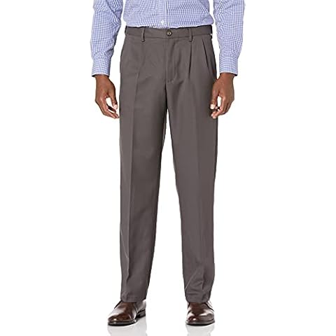 Pantalón de Vestir Plisado de Corte clásico Hombre, Gris Oscuro Cover