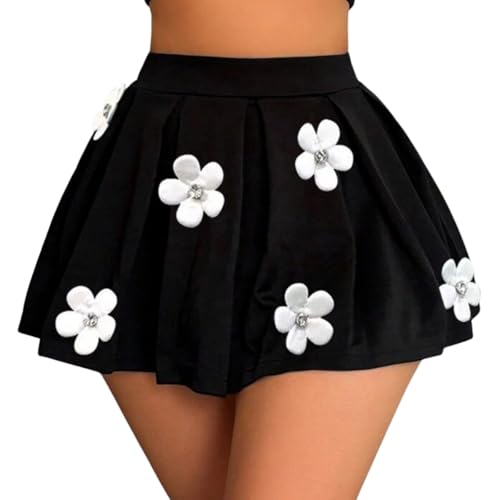 Women's Floral Mini Skirt Cute Casual Summer Y2K Fashion Party High Waist Short Skirt