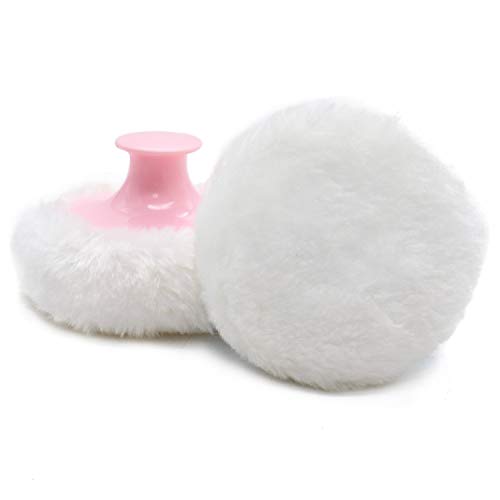 Fluffy Powder Puff, Baby Body Cosmetic Powder Puff, Baby Soft Face Body Powder Puff, 3.15 Inch Large Body Puff With Hand Holder, Set Of 2 Pink
