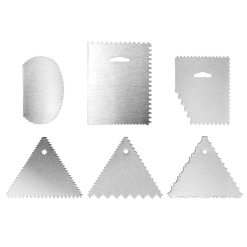 AUTSUPPL Set de 6 Piezas de Acero Inoxidable para Alisar y Cortar Pasteles Diseño Dentado, Utensilios Prácticos para Decoración y Repostería de Cocina