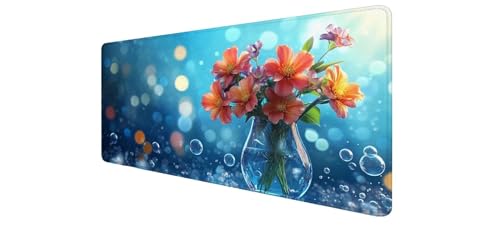 Tapis souris XXL de précision avec base caoutchouc étanche et bords cousus
