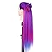 Training Head 26"-28'' Mannequin Head Hair Styling Manikin Cosmetology Doll Head Synthetic Fiber Hair Hairdressing Training Model Free Clamp Exquisite Gifts (Purple Four Colors)