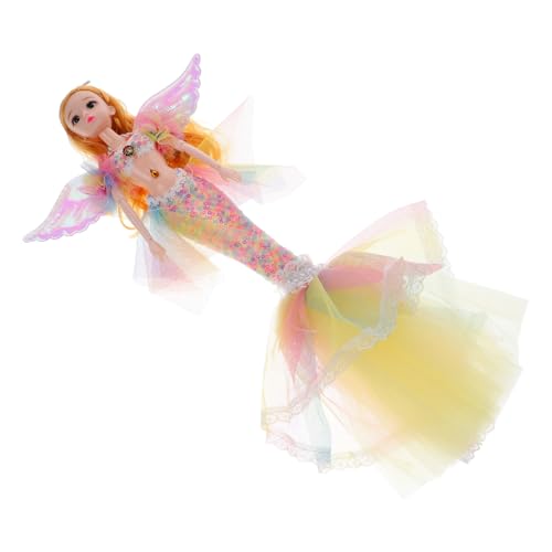 Kisangel Muñeca De Sirena para Niñas Pequeñas Muñeca De Deseo Lindo Personaje Suave Vestido Pequeño Juguete De Sirena Muñeca De Plástico