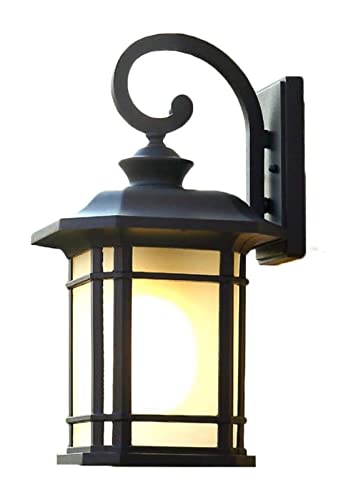 Lampe murale industriel vintage en verre transparent pour éclairage extérieur et intérieur noir