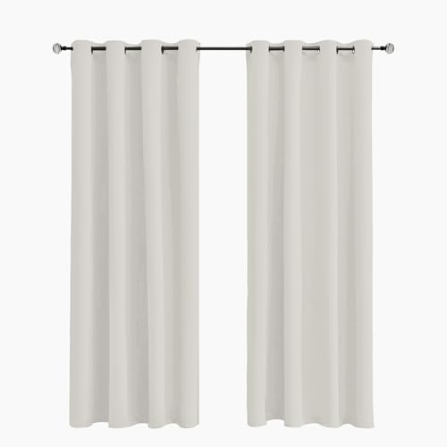 Tenger Home Rideau occultant Rideau de Chambre à Coucher avec œillets,1 pièce (Blanc Ivoire,70 x...