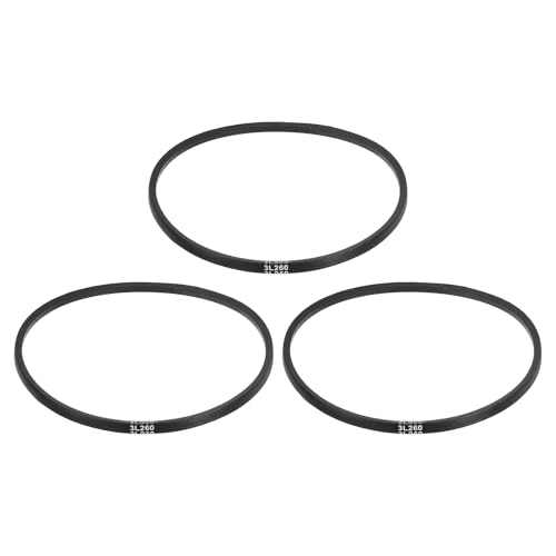 uxcell 3 Pcs 3L260 Classic Wrapped Rubber V-Belt, 26"(660mm) Outside Circumference, 3L Profile V Belt 3/8" Width 7/32" Height