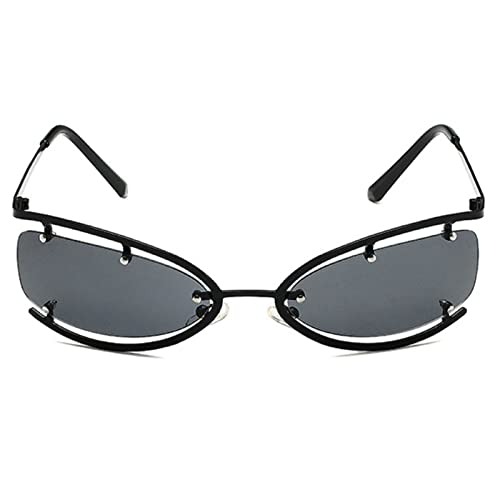 Trendy Punk Y2k Sunglasses For Women Men Designer Oval Sun Glasses Goggle Female UV400 Silver Shades Eyewear2