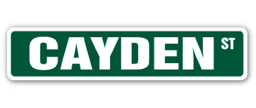 Cayden Street Sign Childrens Name Room Sign | Indoor/Outdoor | 24" Wide