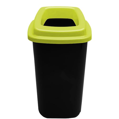 Home Centre Plastic Recycling Kitchen Office Waste Bin 28 Litre Green Open Touchless Rim Sorting Waste Segregation Recycle Rubbish Container Six Colour Code Management School Work Trash Box