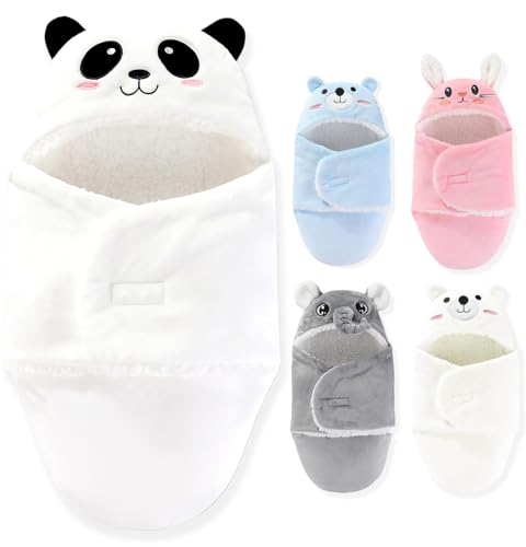 Image of Swaddles for Newborns,Personalized Baby Sleep Sack,Infant Cute Plush Receiving Blanket 0-6 Months for Girl Boy (White Panda)