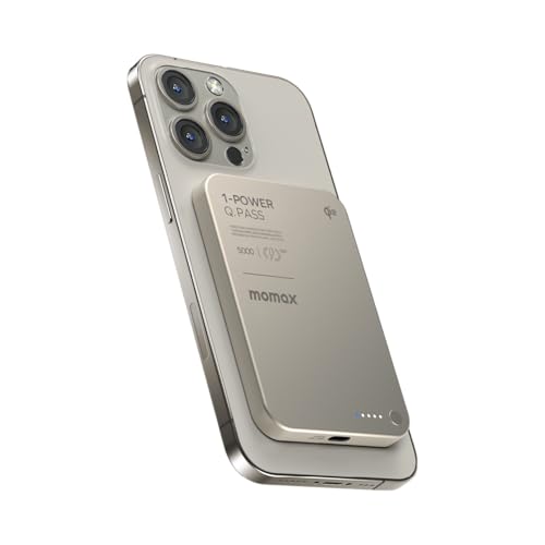 MOMAX QI2 - Batería externa inalámbrica magnética (5000 mAh)
