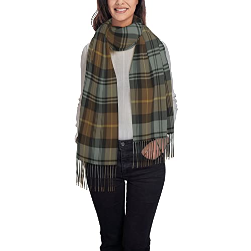 Soft Cashmere Feel Scarf Winter Warm Scarves Large Pashmina ShawlScottish Clan Gordon Weathered Tartan Plaid