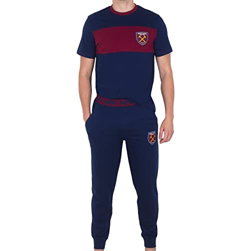 West Ham United FC Mens Pajamas Long Premium Set OFFICIAL Soccer Gift