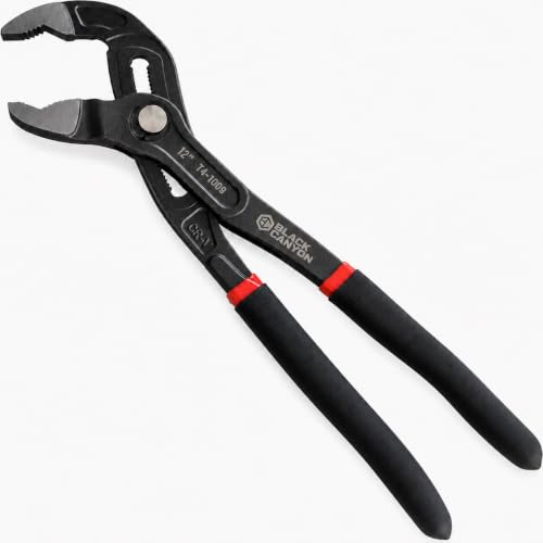 BLACK CANYON 7 Tongue and Groove Pliers V-Jaw Groove Joint Pliers with 18 Adjustable Positions Heavy Duty 50 Cr-V Steel Non-Slip Ergonomic Handle for Plumbing Nuts Bolts & Automotive Repair