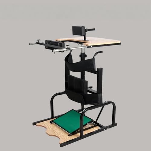 WGM新登場リハビリテーションスタンディングフレーム、スタンド下肢リハビリ機器、高さ調節可能な歩行補助スタンダーウォーカー、障害者用、脳卒中片麻痺リハビリトレーニング (車輪なし,ブラック)