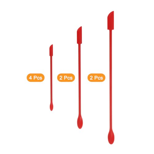 Spatule maquillage silicone rouge anti-gaspillage pour vider vos flacons de cosmétiques