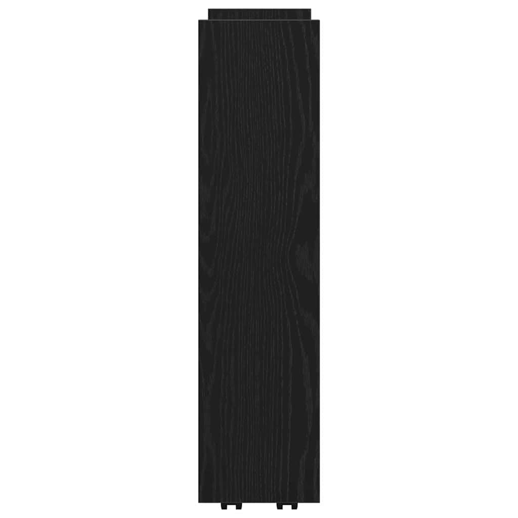 Schmaler Aufbewahrungswagen Holzwerkstoff Schwarz Eichen-Optik 60x20x82 cm mit Rollen und Bremsen, mobiler Rollwagen für Küche, Nischen, Arbeitsplatte, Organizer und Stauraum