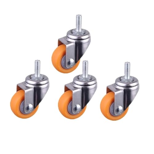 Roulettes à vis de 1,5 pouce PP orange pour éliminer les bruits