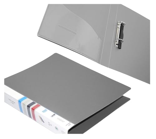 Image of 2D Ring Binder File,Plastic File Folder Legal Size Tough & Durable Ring Binder (A /4 2D RING BINDER GREY - 2)