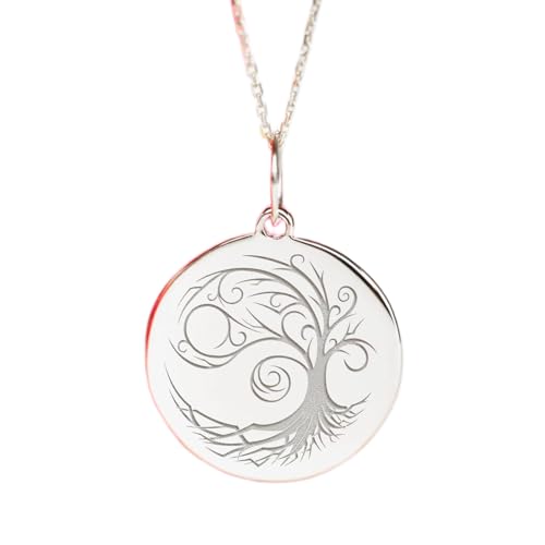 Collier arbre gravé en argent 925, le cadeau symbolique idéal pour célébrer un lien fort