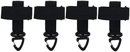 4 Pack Nylon Gloves Holder Tactical Gear Glove Strap Adjustable Work Glove Holder Firefighting Tactical Gloves Strap Climbing Rope Storage Holder Hunter Connect Strap with Keychain (Black)