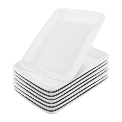 LDXDRU Teller Rechteckig 8er Set, 23x14x2.8CM Servierplatte Porzellan...