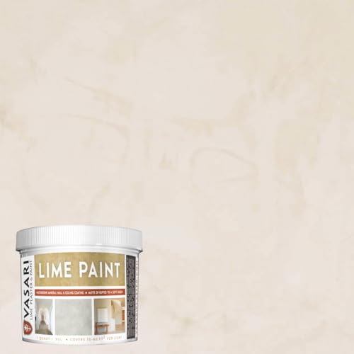 VASARI Lime Plaster & Paint | LIME PAINT | Made from Natural Lime and Powdered Marble | color: Fossil #15 | size: 1 Quart