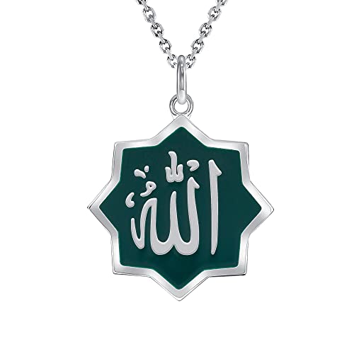 Pome Allah Necklace Pendant in Sterling Silver, Made in America