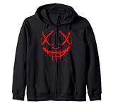 Máscara de terror aterradora que recuerda al aspecto divertido de la purga. Puedes ver ranuras espeluznantes para los ojos y la boca como si estuviera cosido cerrado. Los fans de la película de terror o una cara de terror, buena idea de regalo para todos los fanáticos de las películas de terror. para cumpleaños, Halloween o Navidad.