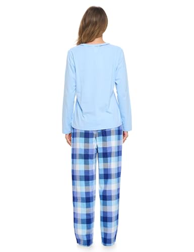 Casual Nights Women's Jersey Knit Long-Sleeve Top and Soft Flannel Bottom Pajama Set4