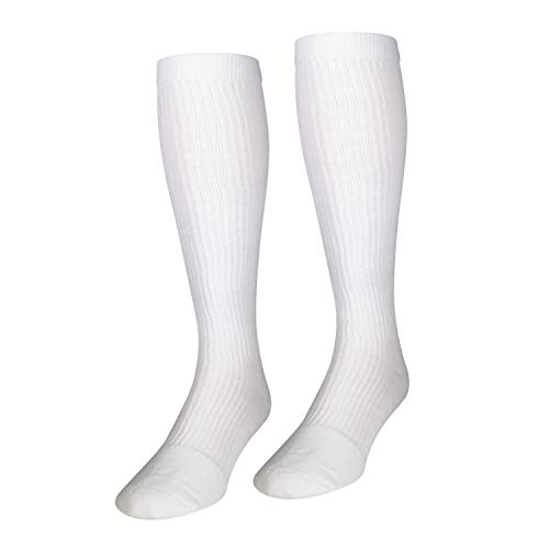 Nuvein Compression Socks, 15-20 Mmhg Support For Men, Padded Cushion Foot, Knee High, Closed Toe, White, X-Large #TOP3