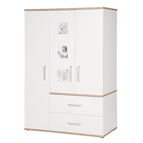 roba Kleiderschrank, Weiss, 134,5 x 55 x 193 cm