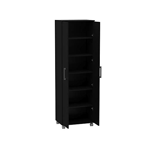 Armário Lavanderia Multiuso 1,88M 2 Portas Prateleiras Preto