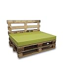 No se incluyen los palets. Asiento de Espuma para Sofá Palet - Microfibra Color Pistacho - Densidad es D25 Media-semidura - (Dimensiones 120x80x10 cms) - Ideales para Interior y Exterior, Chill out, terrazas, Piscinas.