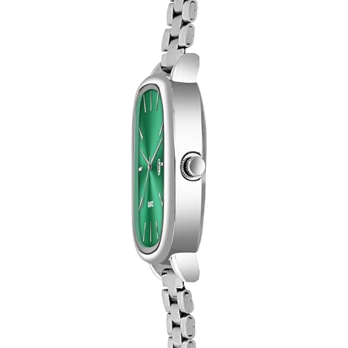 Image of Acnos Luxury Square Dial Quartz Watch for Men & Women - Stainless Steel Bracelet, Minimalist Analog Wristwatch with Date Window Pack of 1
