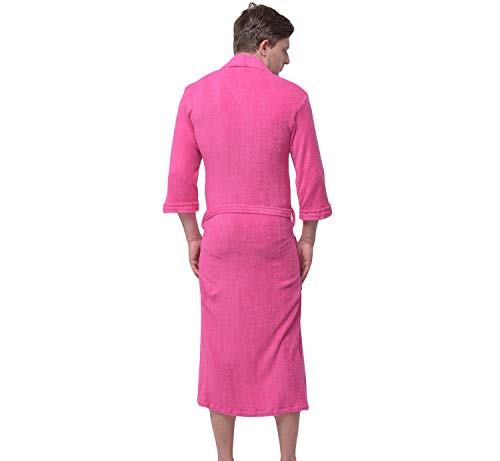 Image of Men's /Women Bath Robe Full Sleeve Cotton Bathrobe - Suitable for Birthday /Anniversary /Diwali /Couple /wedding Gift | 250 GSM |Dark Pink UNISEX 250GSM Men Dark Pink