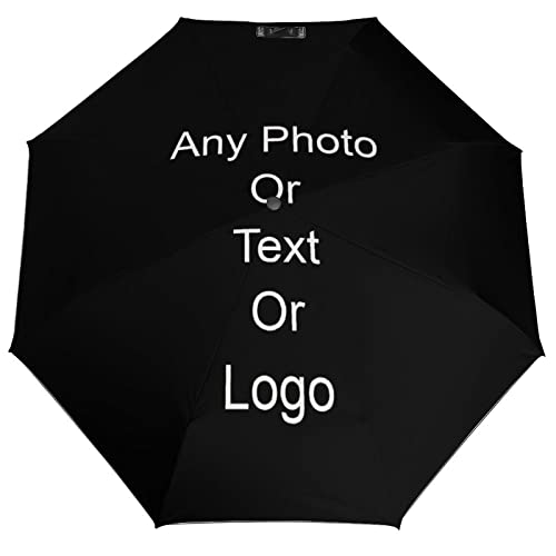 Yuvinw Custom Umbrella With Logo Text Or Photo for Gifts And Business,DIY Personalized Sun/Rain All Weather Folding Foldable Umbrella Gifts For Men Women Family.3 Fold Auto Umbrella