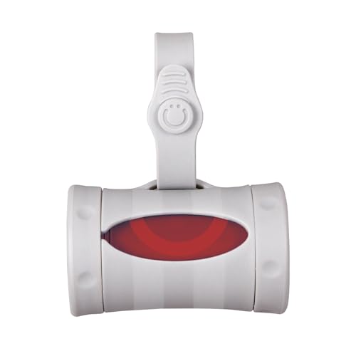 Image of Ubbi Retractable Dog Poop Bag Holder and Dispenser with Silicone Strap Leash Attachment, Includes 2 Rolls of Lavender Scented Leakproof Waste Bags, Gray