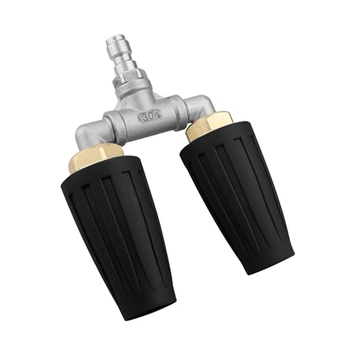 Gotrain Turbo-Düse, 4000 PSI Hochdruckreiniger, rotierende Sprühdüse, Dual-Turbo-Düse mit 6,35 mm Schnellanschluss für Hochdruckreiniger Garten, Dach, Weg, Auto, Reiniger-Zubehör