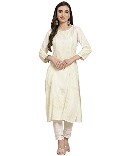 Image of Juniper Women's Rayon Printed Straight Kurta