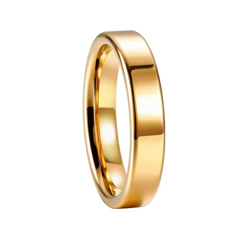Bague fiançailles tungstène or poli 4mm un anneau de prestige