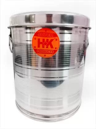 Image of Stainless Steel Air Tight Atta Tanki /Container /Box /Drum /Pawali /Kothi with Lid (8 Litre)