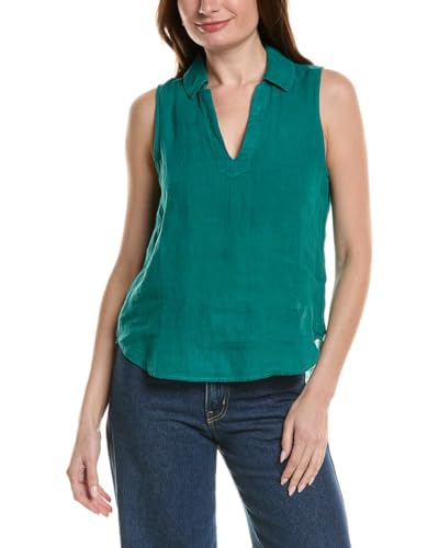Teal Green Sleeveless Linen Pullover by Bella Dahl