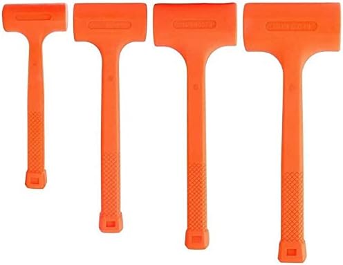 4PC Dead Blow Hammer, Neon Orange 1, 2, 3, 4LB,Jikkolumlukka