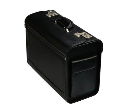 Alassio Genova 45028 Pilot Case Made of Durable Imitation Leather Approx. 46 x 35 x 20.5 cm Black