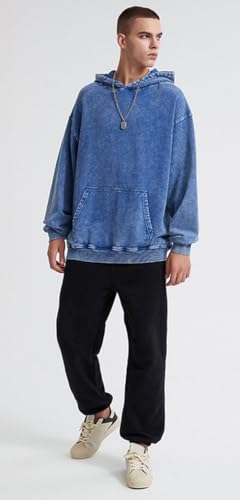 Oversized Hoodie for Men Trendy Acid Washed Sweatshirt Vintage Unisex Streetwear Hoddies Pullover Hoddie3