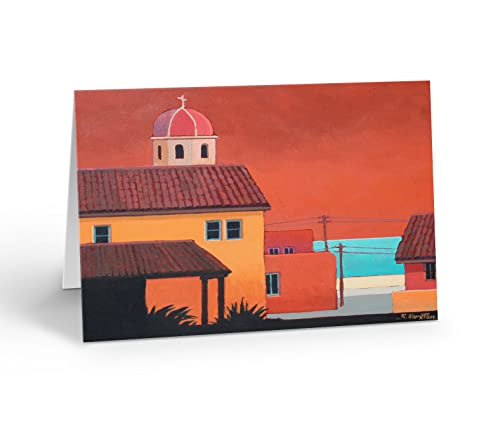 Image of Stonehouse Collection | A Pack of 10 Mexico Note Cards | Mexico | USA Made | Set of 10 Mexico Thank You, Blank Note Card (The Mission)