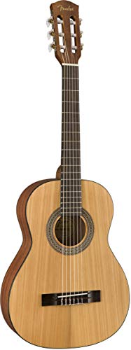 Fender Fa-15N 3/4-Size Kids Classical Guitar - Natural Learn-To-Play Bundle With Gig Bag, Tuner, Fender Play Online Lessons, And Austin Bazaar Instructional Dvd #TOP2